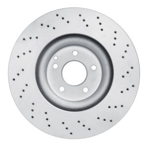 Mercedes-Benz CLK55 AMG Brake Rotor (1) - Front - R1 Concepts - GEOSPEC Coated Rotor - Drilled - `03-`07